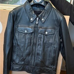 Harley-Davidson Black Leather Bomber Jacket